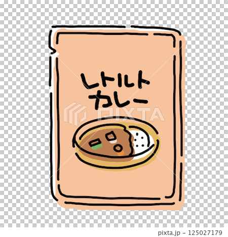 シンプルなレトルトカレーをイメージしたイラスト 125027179