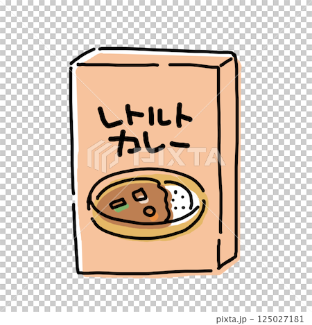 シンプルなレトルトカレーをイメージしたイラスト 125027181