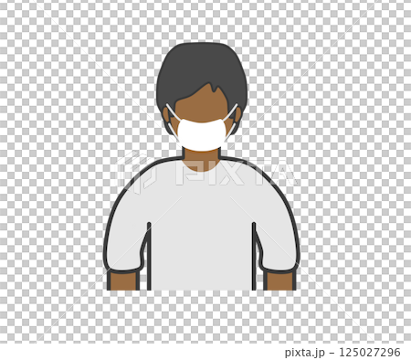 Masked black man in white clothes Masked black man in white clothes 125027296
