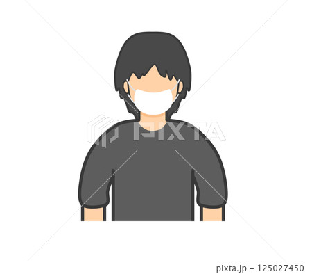 マスクの男性_黒い服 125027450