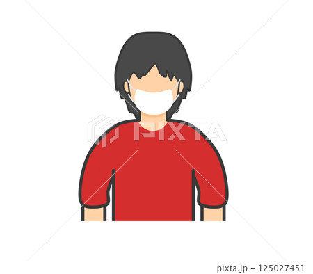 マスクの男性_赤い服 マスクの男性_赤い服 125027451
