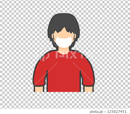 マスクの男性_赤い服 マスクの男性_赤い服 125027451
