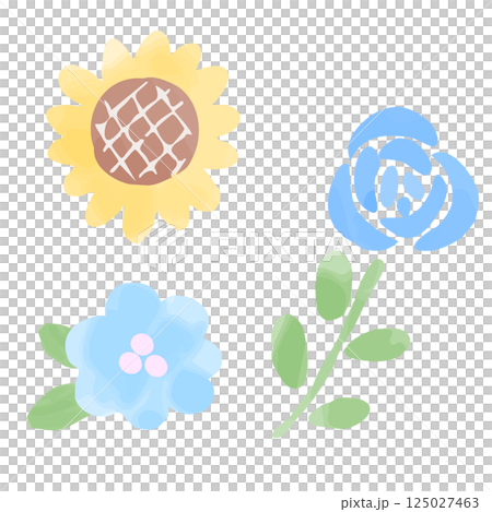 Father's Day Flower Set: Sunflowers, Blue Flowers, Roses 125027463