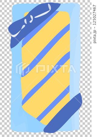 用藍色絲帶包裹的領帶的插圖父親節插圖 125027467