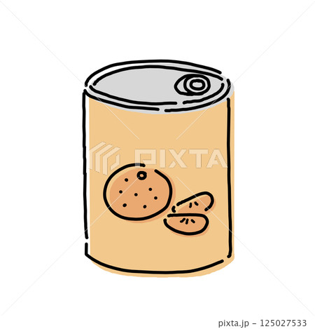 シンプルなみかんの缶詰のイラスト 125027533