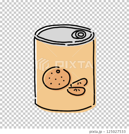 シンプルなみかんの缶詰のイラスト 125027533