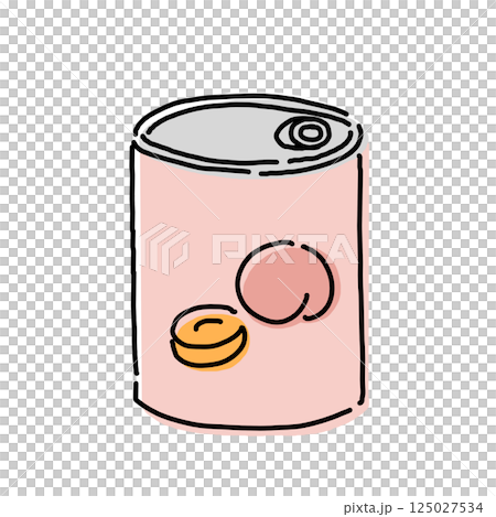 簡單的桃子罐頭插畫 125027534