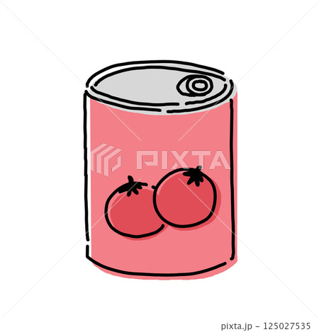 シンプルなトマトの缶詰のイラスト 125027535