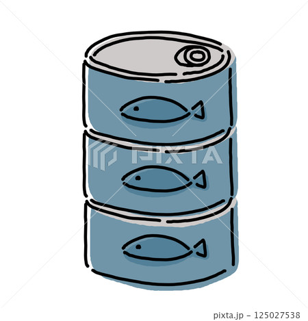 シンプルな魚の缶詰のイラスト 125027538