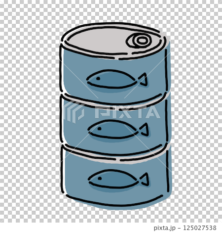 Simple canned fish illustration Simple canned fish illustration 125027538