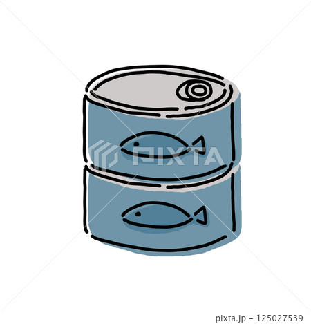 シンプルな魚の缶詰のイラスト 125027539
