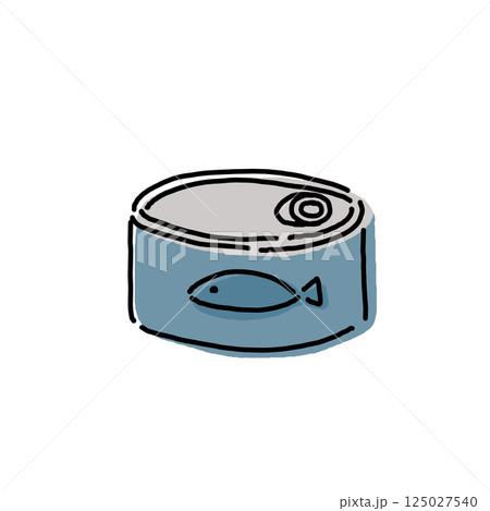 シンプルな魚の缶詰のイラスト 125027540