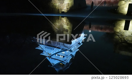 水面に反射する日本の城 水面に反射する日本の城 125028693