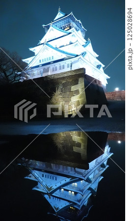 水面に反射する日本の城 水面に反射する日本の城 125028694