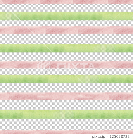 Stripes geometric watercolor seamless pattern. Pastel green and pink grunge lines background, abstract geometric clipart for textile, fabric, wallpaper design 125028722