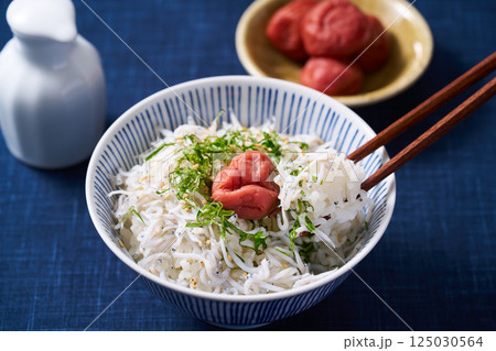 梅干しを乗せた釜揚げしらす丼 125030564
