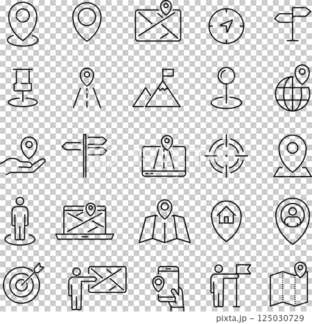 Navigation line icon set 125030729