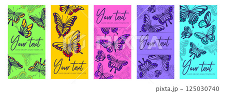 Butterfly Backgrounds for Cards, Flyers, Posters, and Advertising. Elegant Vector Set Butterfly Backgrounds for Cards, Flyers, Posters, and Advertising. Elegant Vector Set 125030740