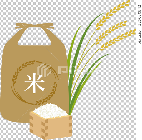 米飯和米飯插畫米袋 米飯和米飯插畫米袋 125030942