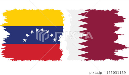 Qatar and Venezuela grunge flags connection vector Qatar and Venezuela grunge flags connection vector 125031189