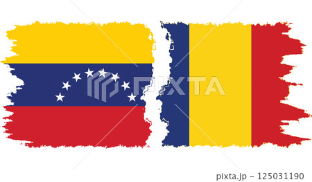 Romania and Venezuela grunge flags connection vector 125031190