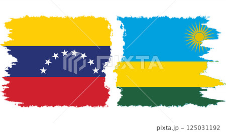 Rwandan and Venezuela grunge flags connection vector 125031192