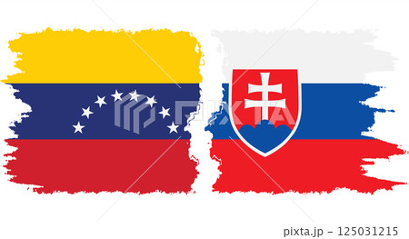 Slovakia and Venezuela grunge flags connection vector 125031215