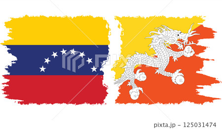Bhutan and Venezuela grunge flags connection vector Bhutan and Venezuela grunge flags connection vector 125031474