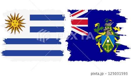 Pitcairn Islands and Uruguay grunge flags connection vector Pitcairn Islands and Uruguay grunge flags connection vector 125031593