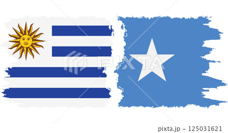 Somalia and Uruguay grunge flags connection vector Somalia and Uruguay grunge flags connection vector 125031621