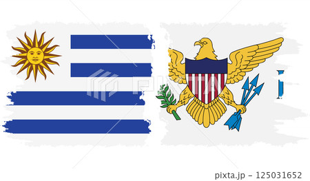 United States Virgin Islands and Uruguay grunge flags connection vector United States Virgin Islands and Uruguay grunge flags connection vector 125031652