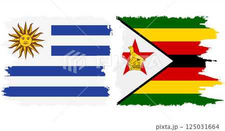 Zimbabwe and Uruguay grunge flags connection vector Zimbabwe and Uruguay grunge flags connection vector 125031664