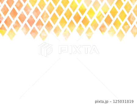 黄色の水彩ひし形パターン上 黄色の水彩ひし形パターン上 125031819