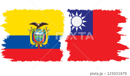 Taiwan and Ecuador grunge flags connection vector Taiwan and Ecuador grunge flags connection vector 125031879