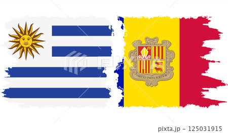 Andorra and Uruguay grunge flags connection vector Andorra and Uruguay grunge flags connection vector 125031915
