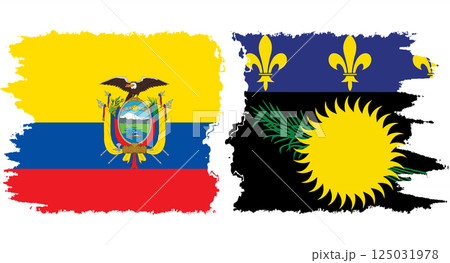 Guadeloupe and Ecuador grunge flags connection vector Guadeloupe and Ecuador grunge flags connection vector 125031978