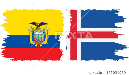 Iceland and Ecuador grunge flags connection vector Iceland and Ecuador grunge flags connection vector 125031989