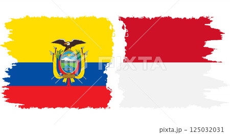Monaco and Ecuador grunge flags connection vector 125032031