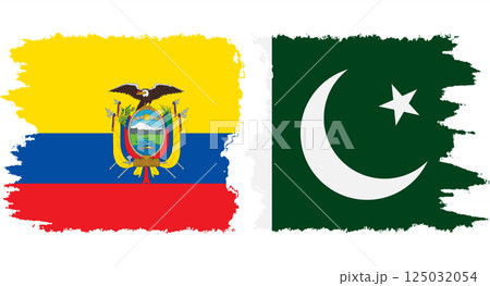 Pakistan and Ecuador grunge flags connection vector 125032054