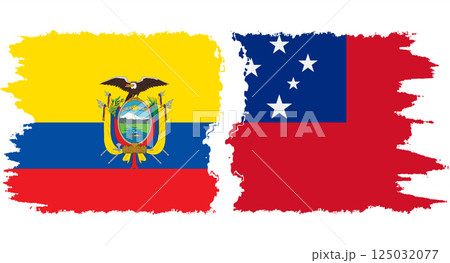 Independent State and Ecuador grunge flags connection vector 125032077