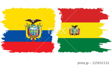 Bolivia and Ecuador grunge flags connection vector Bolivia and Ecuador grunge flags connection vector 125032132