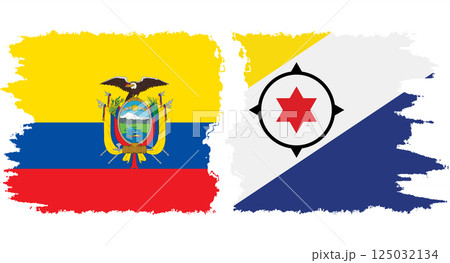 Bonaire and Ecuador grunge flags connection vector Bonaire and Ecuador grunge flags connection vector 125032134