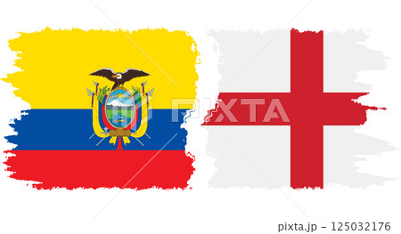 England and Ecuador grunge flags connection vector England and Ecuador grunge flags connection vector 125032176