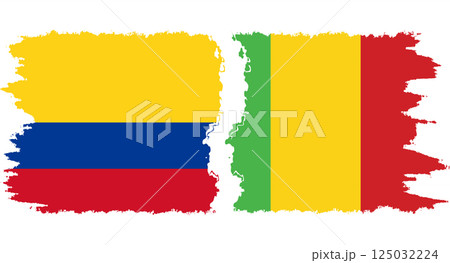 Mali and Colombia grunge flags connection vector 125032224