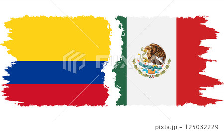 Mexico and Colombia grunge flags connection vector Mexico and Colombia grunge flags connection vector 125032229