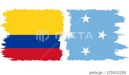 Federated States of Micronesia and Colombia grunge flags connection v Federated States of Micronesia and Colombia grunge flags connection v 125032230