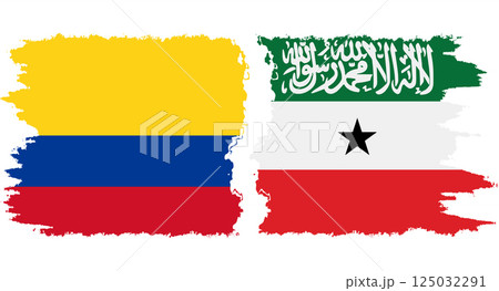 Somaliland and Colombia grunge flags connection vector 125032291