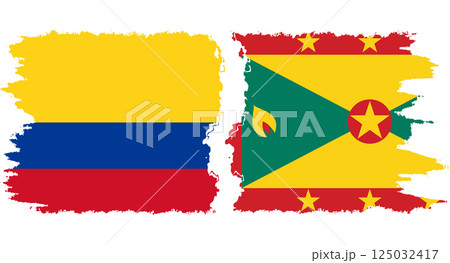 Grenada and Colombia grunge flags connection vector Grenada and Colombia grunge flags connection vector 125032417