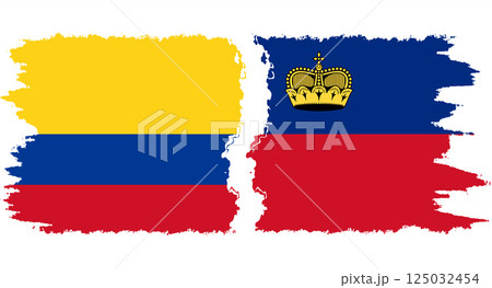 Liechtenstein and Colombia grunge flags connection vector Liechtenstein and Colombia grunge flags connection vector 125032454