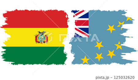 Tuvalu and Bolivia grunge flags connection vector Tuvalu and Bolivia grunge flags connection vector 125032620